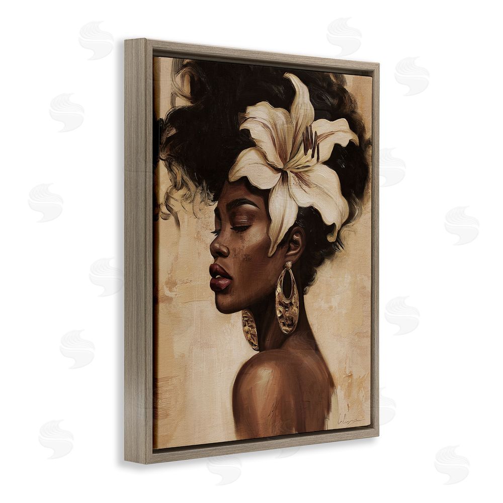 Svetlana Aleynikova Nocturne In Ivory Brown Floating Frame Canvas Wall Art Print