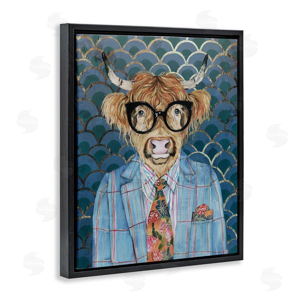 Svetlana Aleynikova Cool Highlander Portrait Black Floating Frame Canvas Wall Art Print