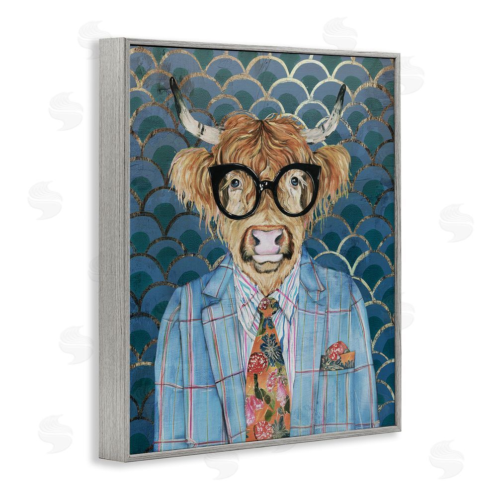 Svetlana Aleynikova Cool Highlander Portrait Gray Framed Giclee Wall Art Print