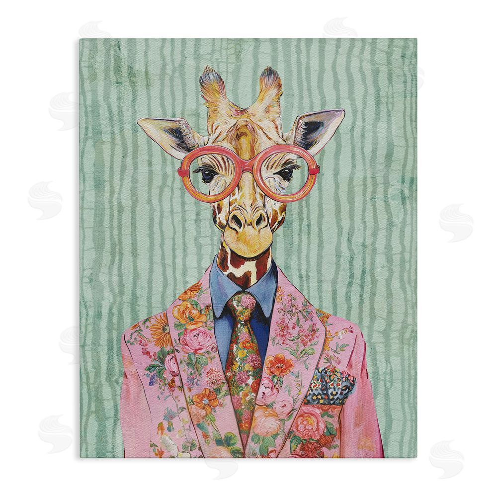 Svetlana Aleynikova Tall Stylish Giraffe Stretched Canvas Wall Art Print