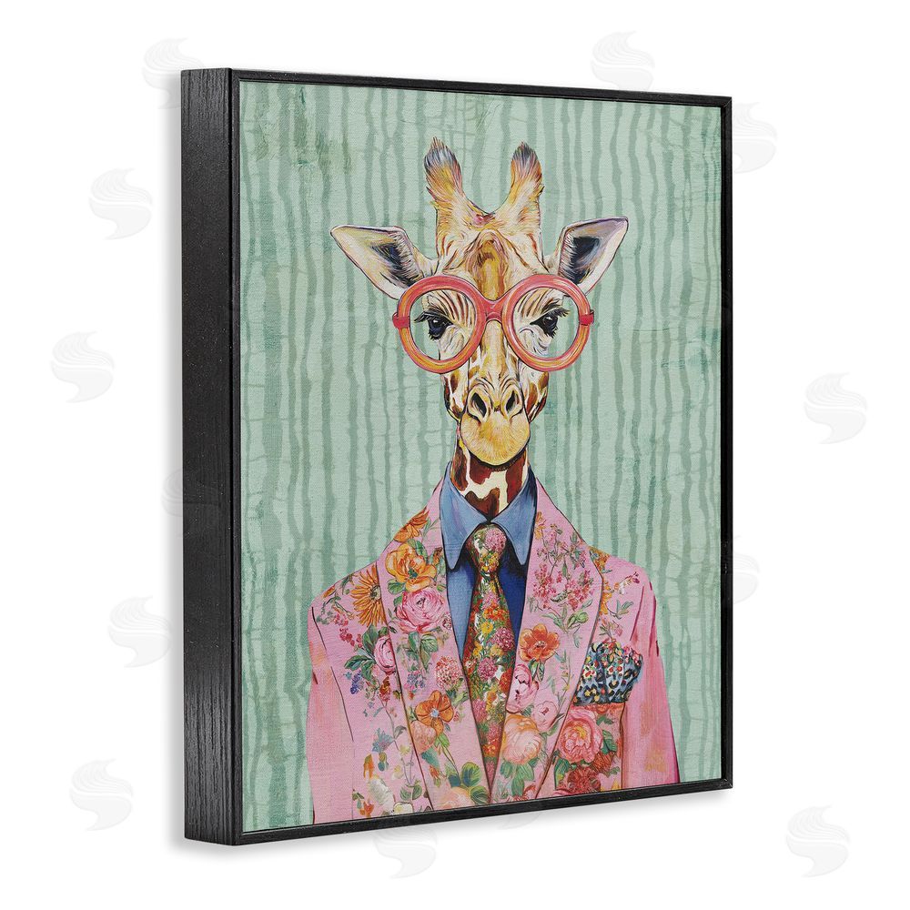 Svetlana Aleynikova Tall Stylish Giraffe Black Framed Giclee Wall Art Print
