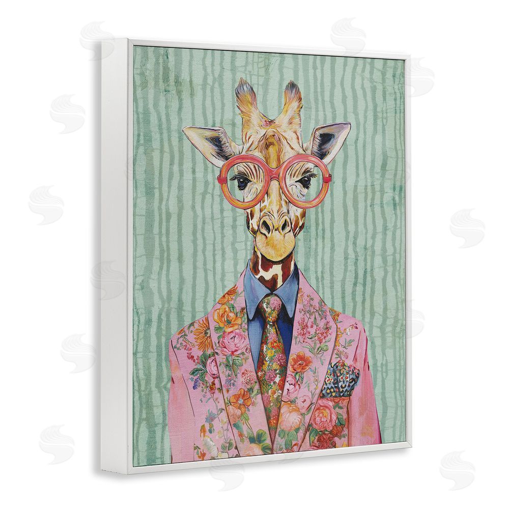 Svetlana Aleynikova Tall Stylish Giraffe White Framed Giclee Wall Art Print