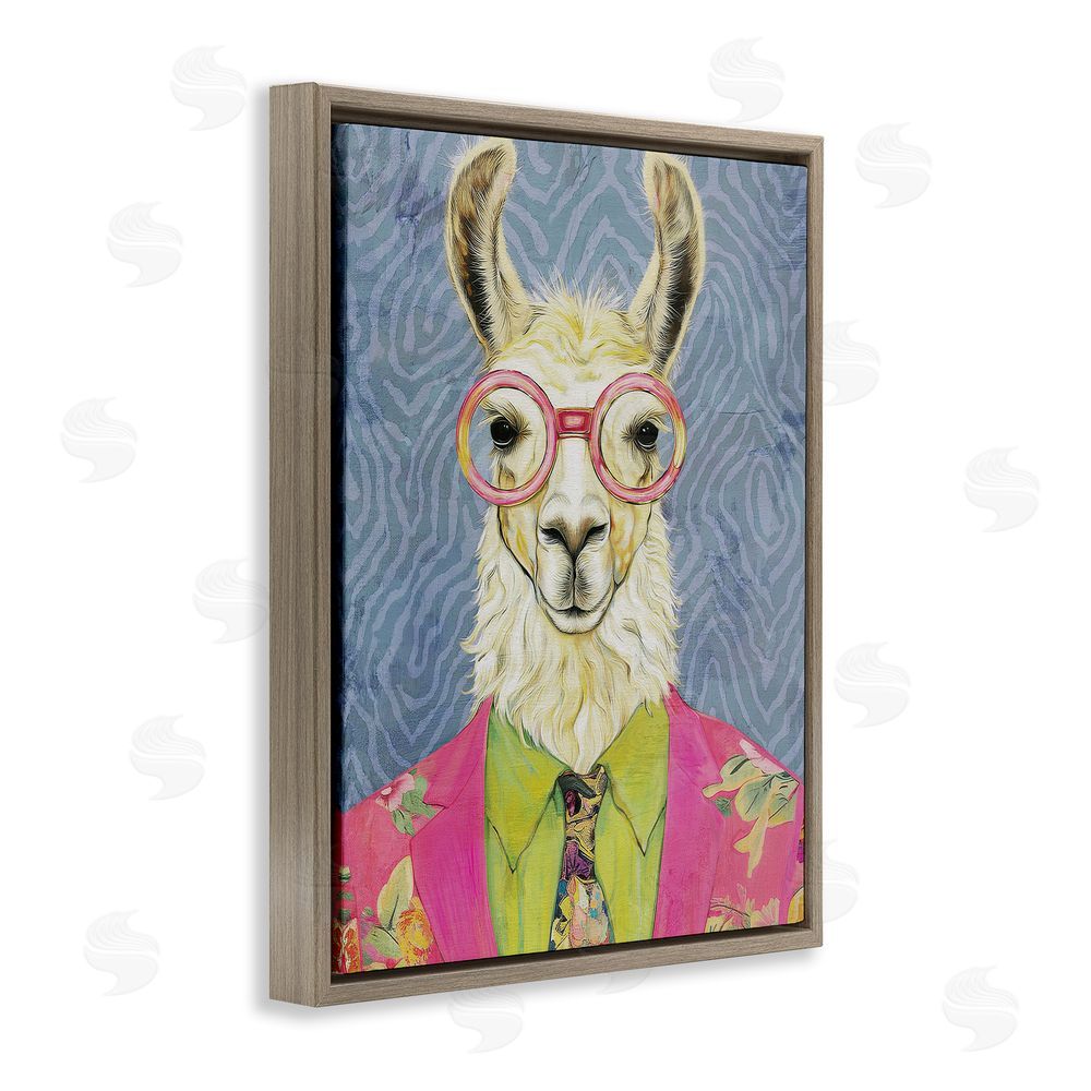 Svetlana Aleynikova Bright Gaze Llama Brown Floating Frame Canvas Wall Art Print