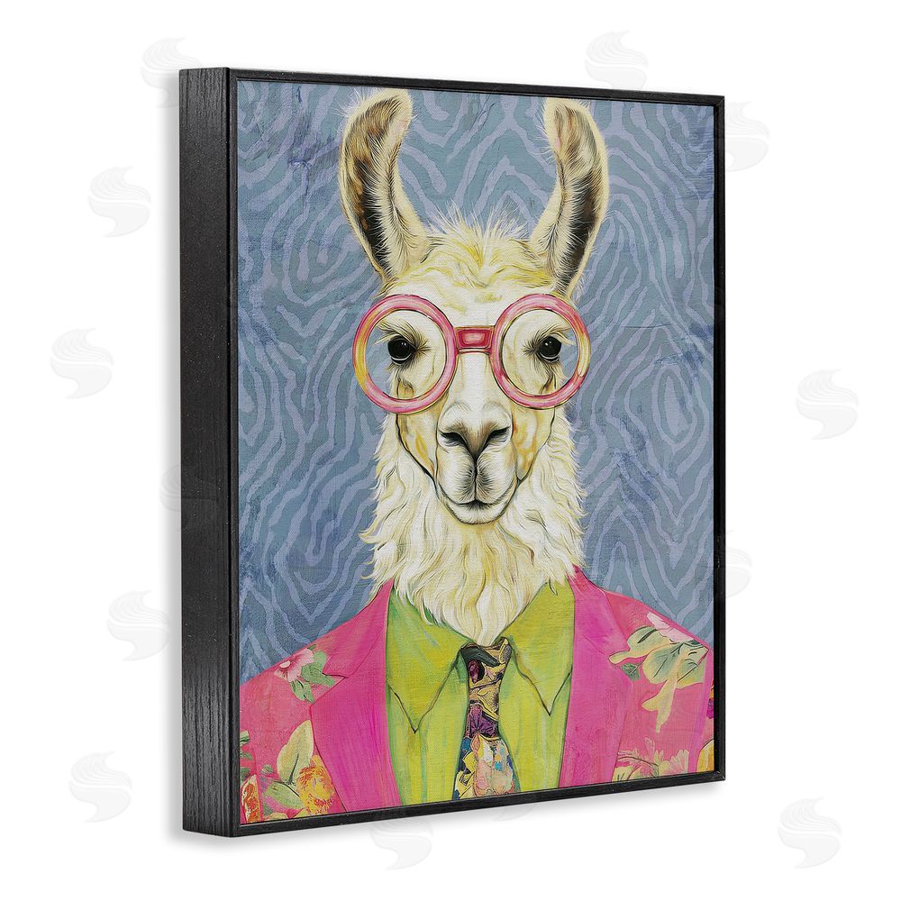 Svetlana Aleynikova Bright Gaze Llama Black Framed Giclee Wall Art Print