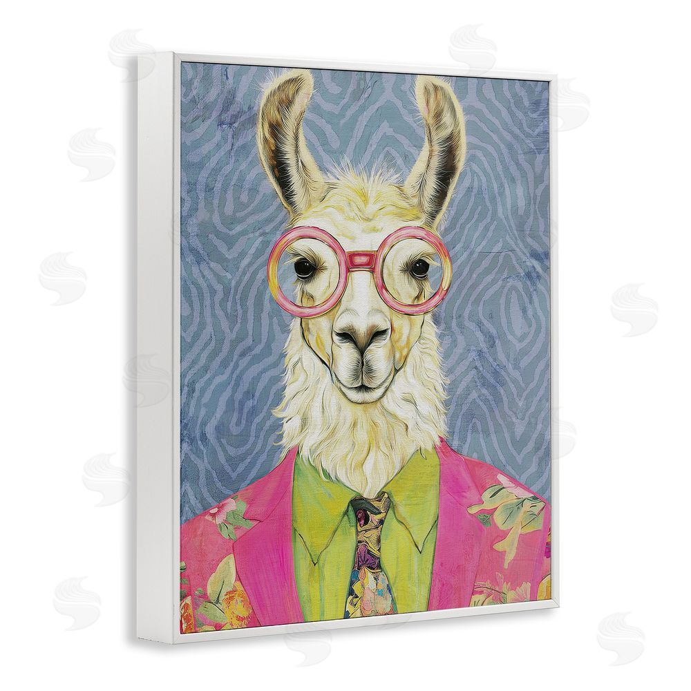 Svetlana Aleynikova Bright Gaze Llama White Framed Giclee Wall Art Print