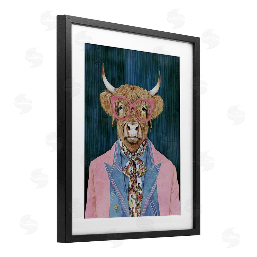 Svetlana Aleynikova Gentle Bull Portrait Black Framed Print Under Glass Wall Art