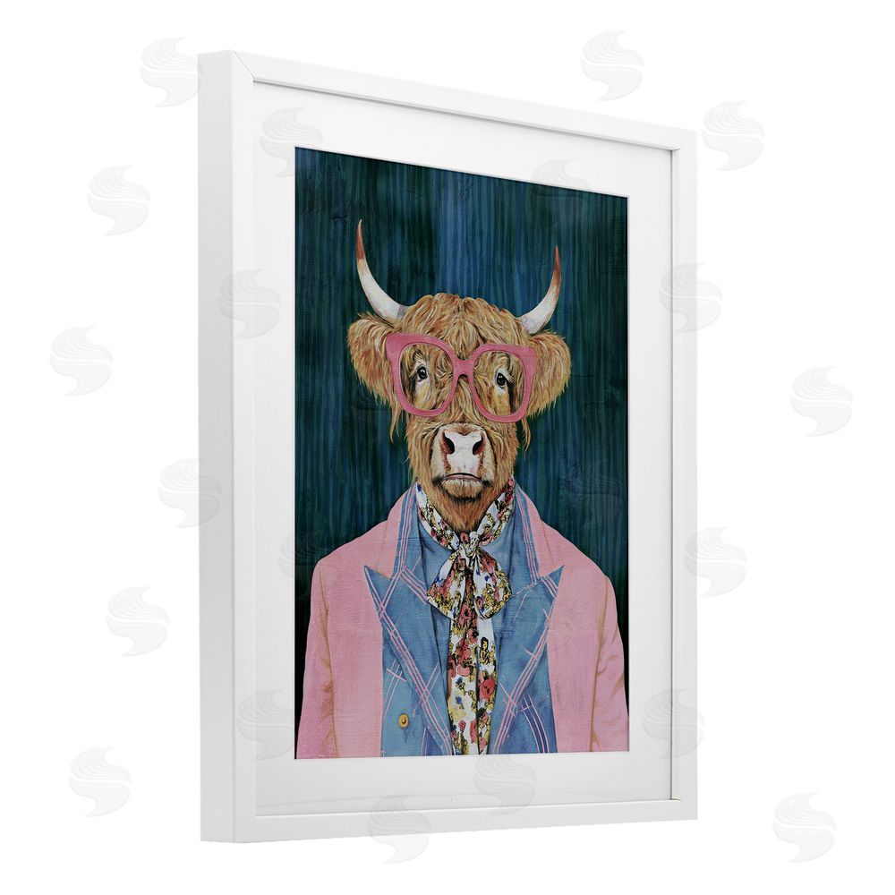 Svetlana Aleynikova Gentle Bull Portrait White Framed Print Under Glass Wall Art