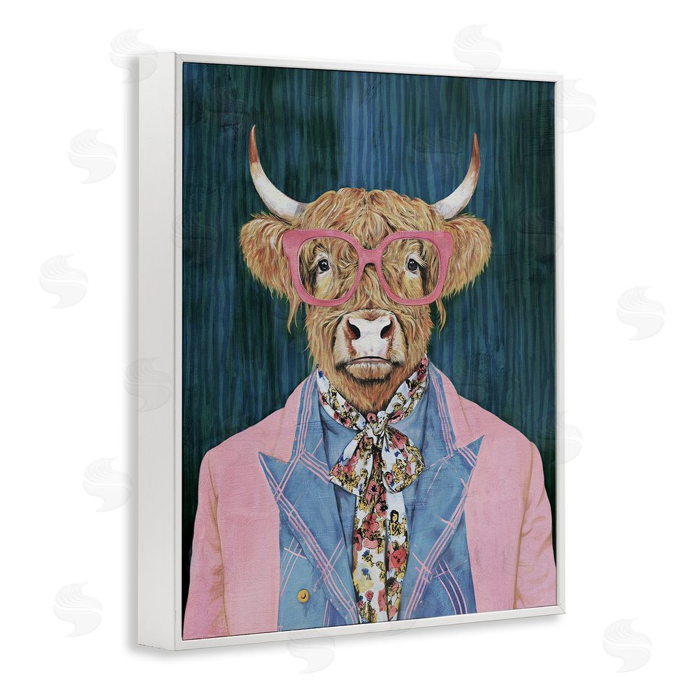 Svetlana Aleynikova Gentle Bull Portrait White Framed Giclee Wall Art Print