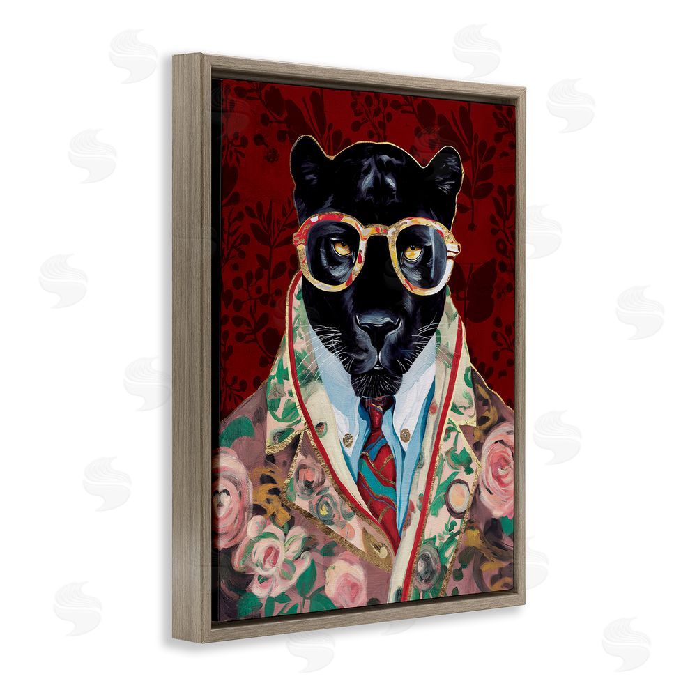 Svetlana Aleynikova Fashionable Scarlet Panther Brown Floating Frame Canvas Wall Art Print