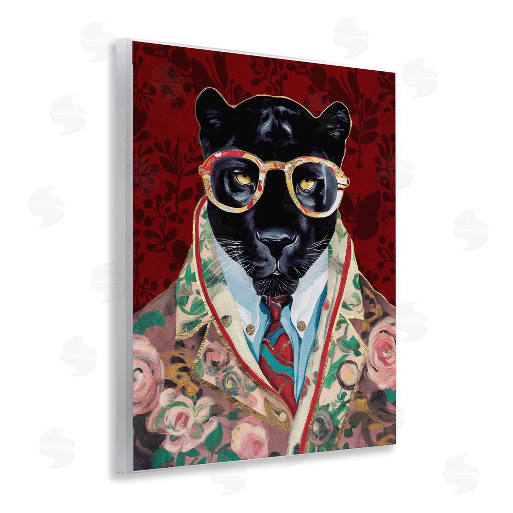 Svetlana Aleynikova Fashionable Scarlet Panther Wooden Wall Plaque Art Print