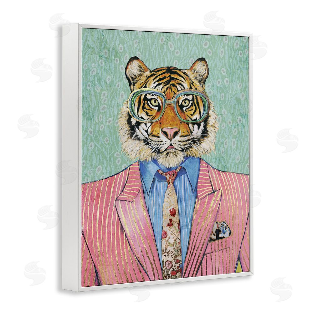 Svetlana Aleynikova Sharp Tiger Outfit White Framed Giclee Wall Art Print