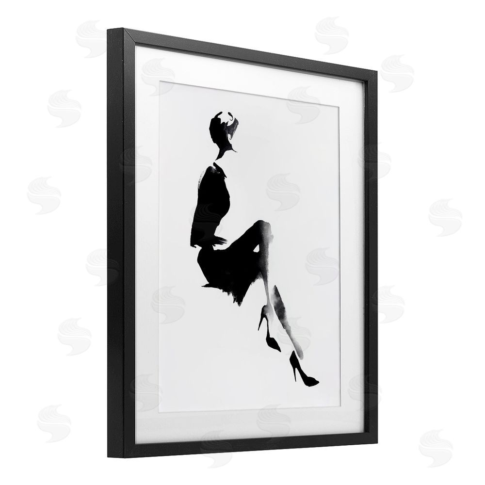 Svetlana Aleynikova Chic Silhouette Noir Black Framed Print Under Glass Wall Art
