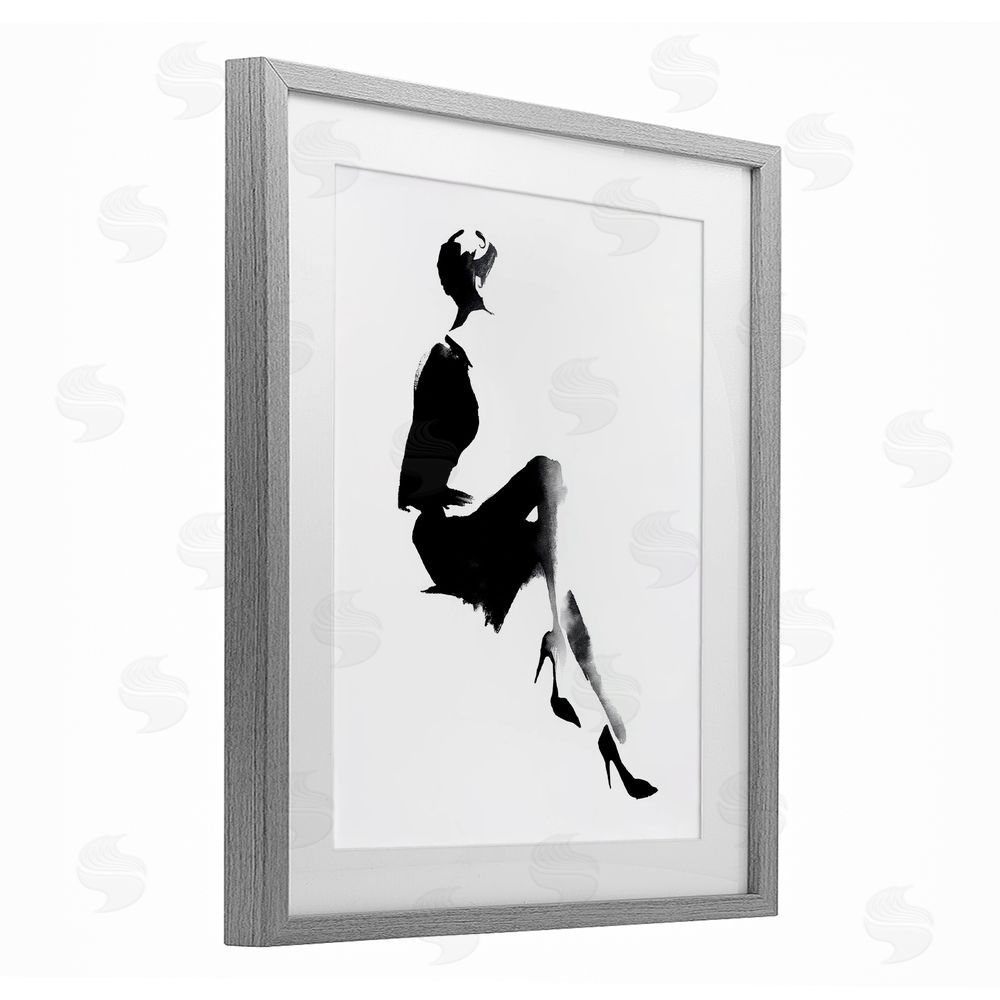 Svetlana Aleynikova Chic Silhouette Noir Gray Framed Print Under Glass Wall Art