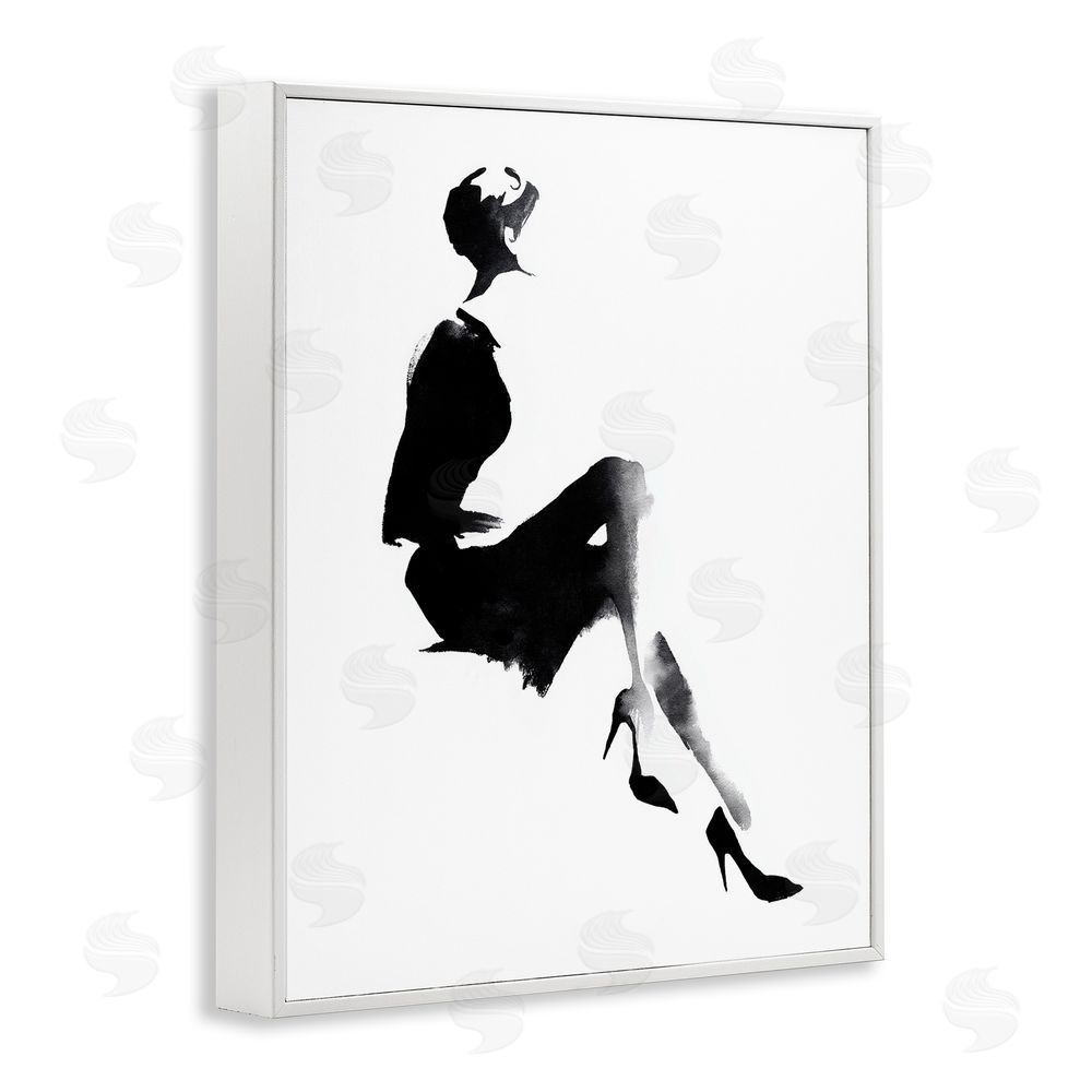 Svetlana Aleynikova Chic Silhouette Noir White Framed Giclee Wall Art Print