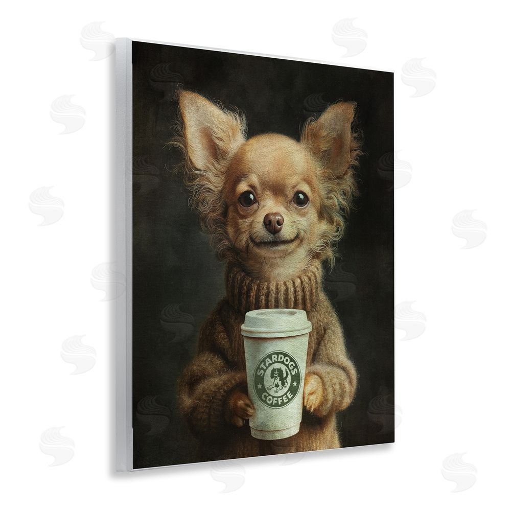 Svetlana Aleynikova Espresso Pup in Cozy Sweater Wall Plaque Home Decor Art Print
