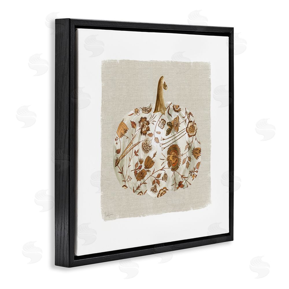 Livi Finn Red Harvest Pumpkin Black Floating Frame Canvas Wall Art Print