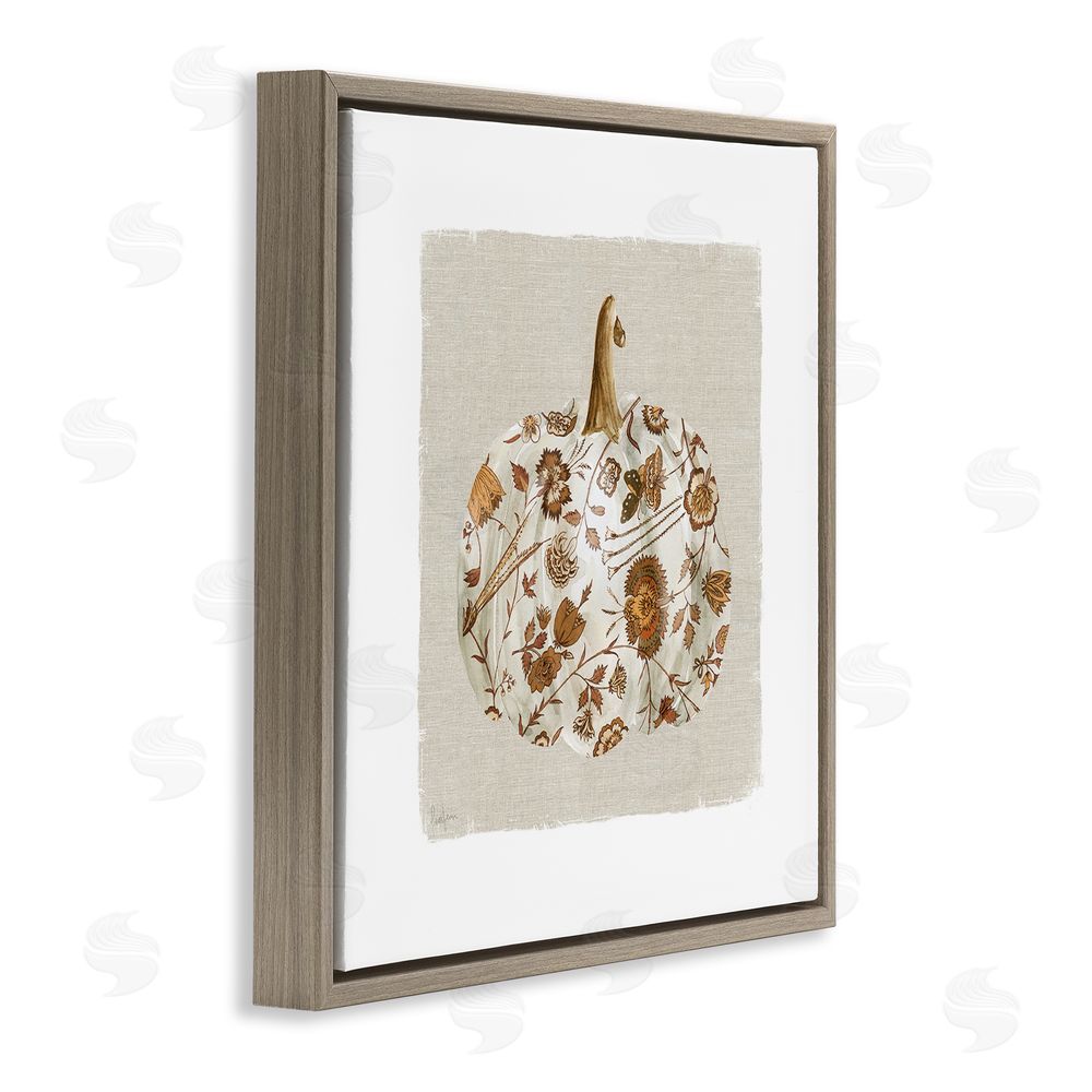 Livi Finn Red Harvest Pumpkin Brown Floating Frame Canvas Wall Art Print