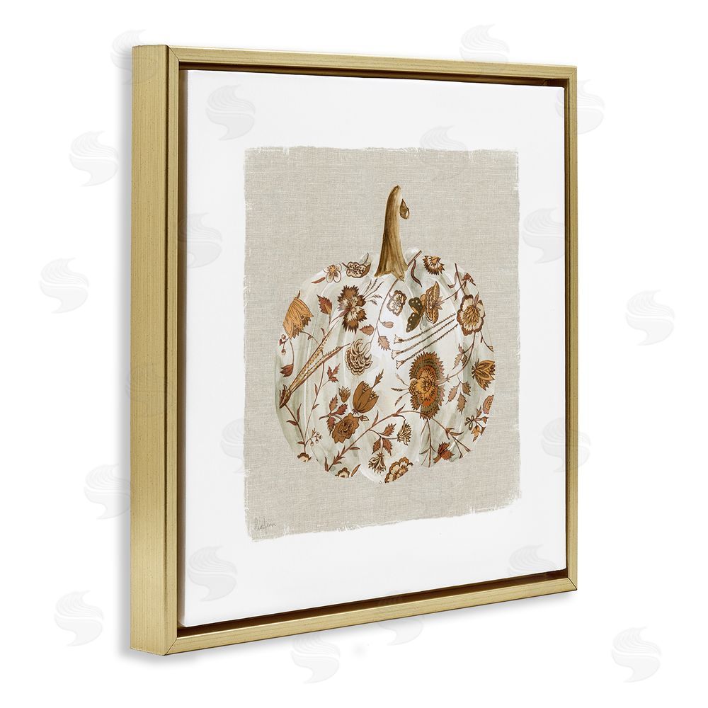 Livi Finn Red Harvest Pumpkin Gold Floating Frame Canvas Wall Art Print