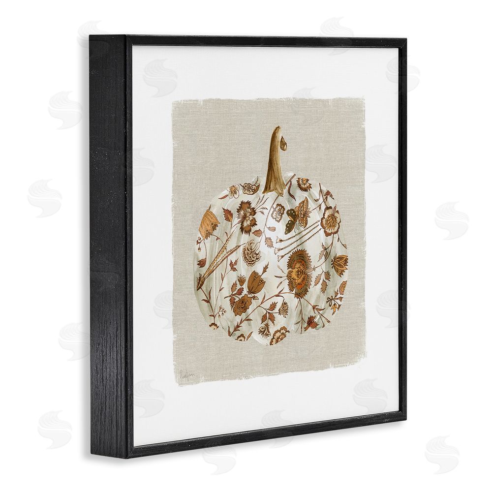 Livi Finn Red Harvest Pumpkin Black Framed Giclee Wall Art Print