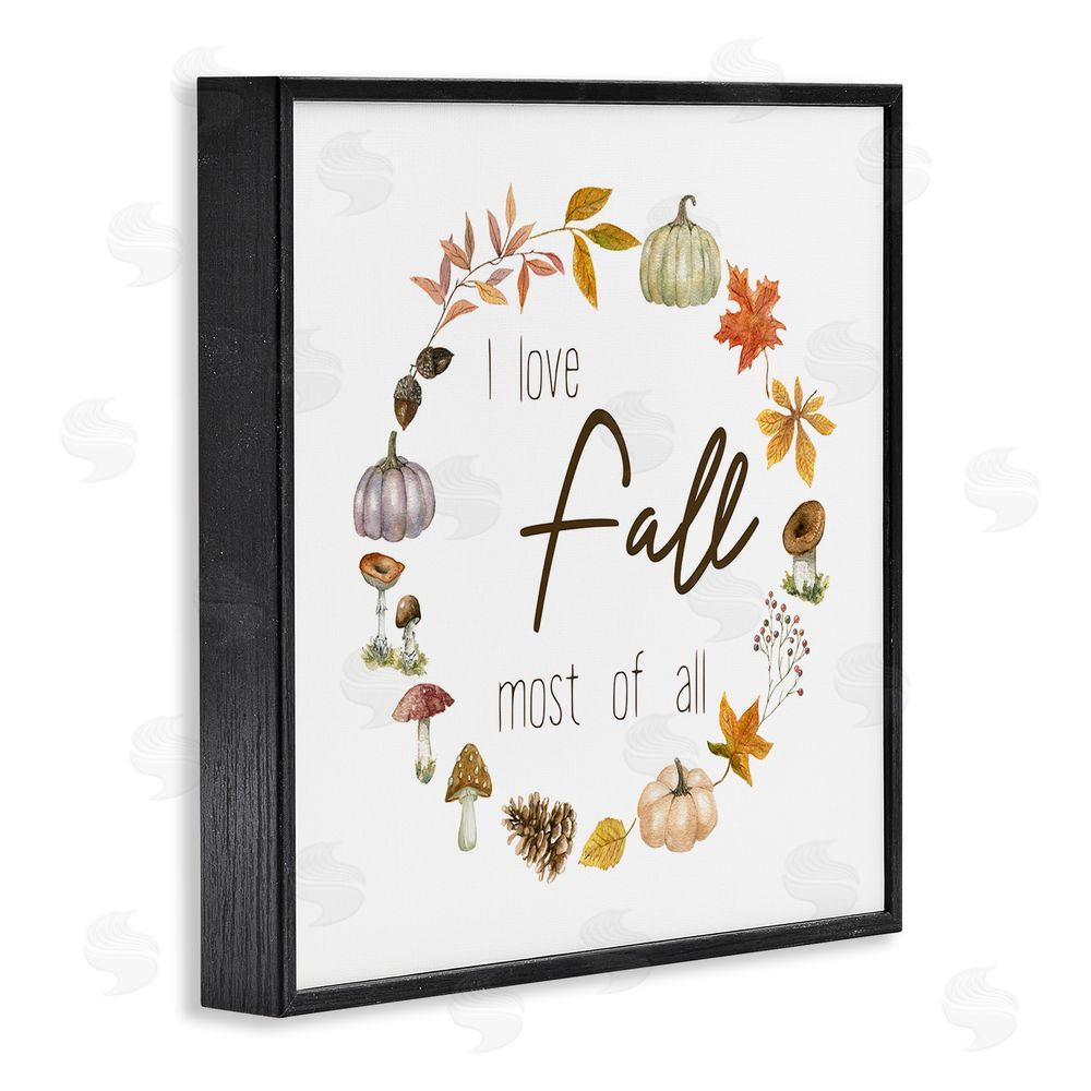 Livi Finn Love Fall Most Wreath Black Framed Giclee Wall Art Print