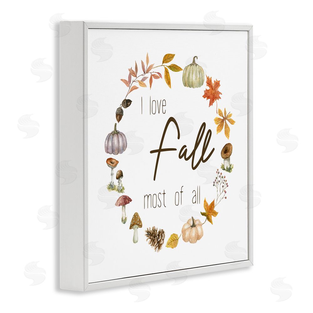 Livi Finn Love Fall Most Wreath White Framed Giclee Wall Art Print