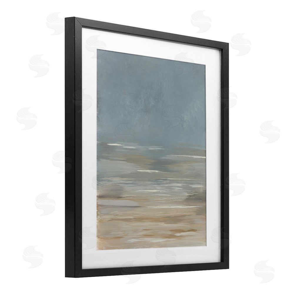 Kristen Dalpiaz Abstract Beach Gradient Black Framed Print Under Glass Wall Art