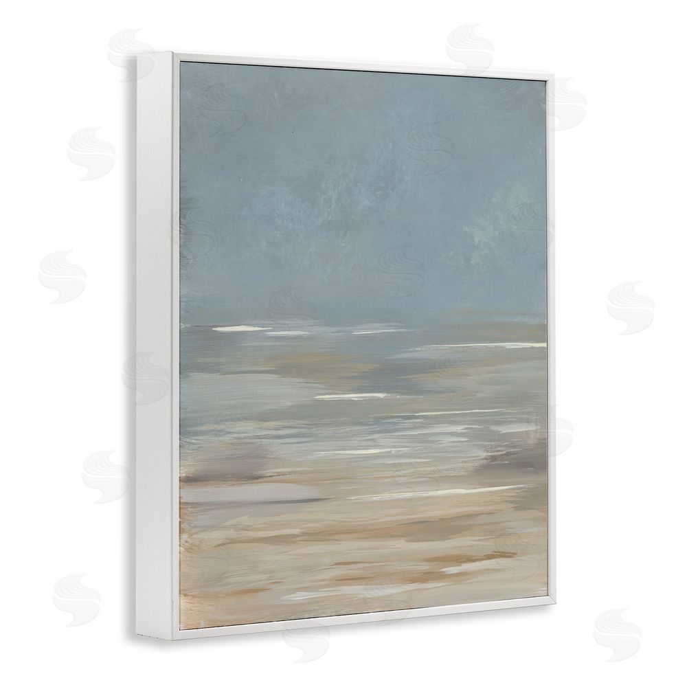 Kristen Dalpiaz Abstract Beach Gradient White Framed Giclee Wall Art Print