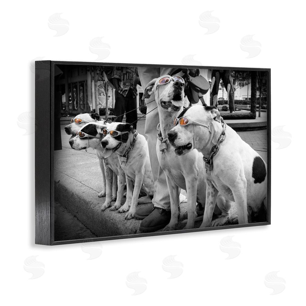 Scott Henderson Afternoon Stroll Pups Black Framed Giclee Wall Art Print