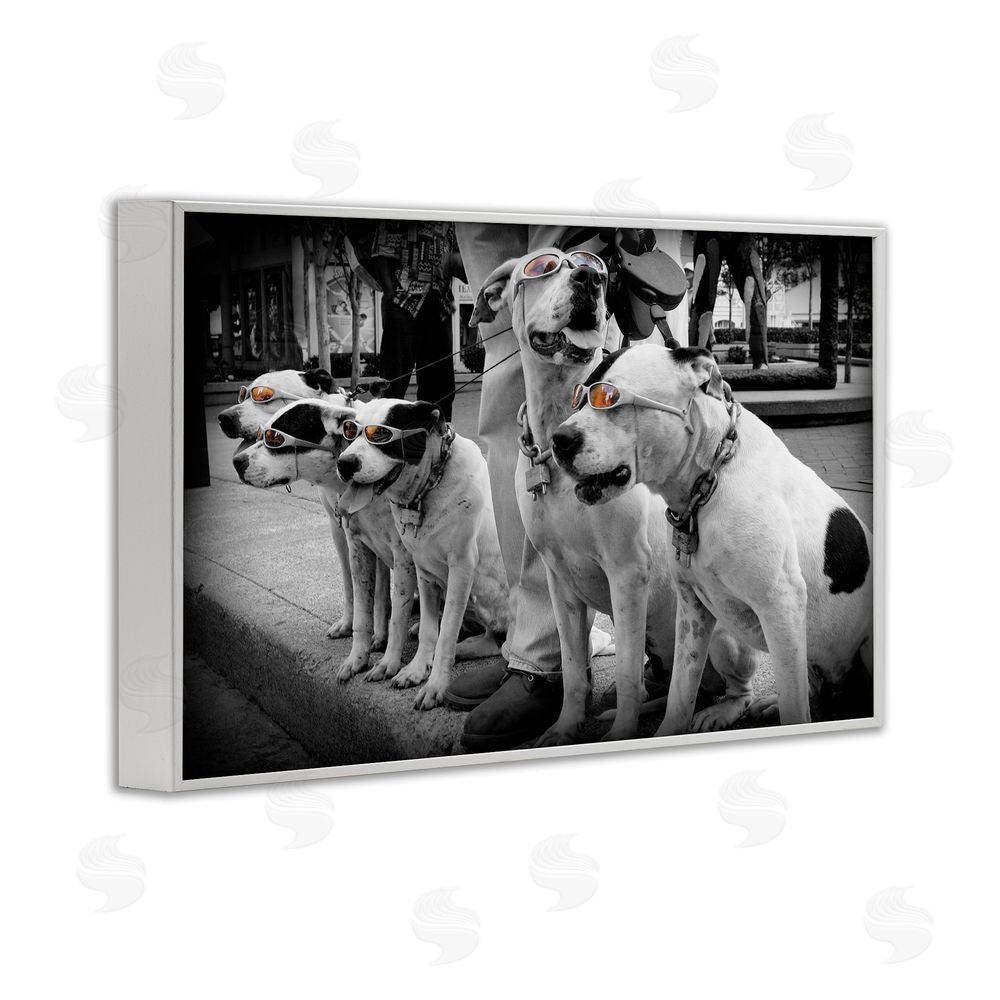 Scott Henderson Afternoon Stroll Pups White Framed Giclee Wall Art Print
