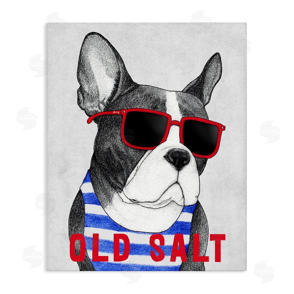 Barruff Old Salt Summer Frenchie Stretched Canvas Wall Art Print