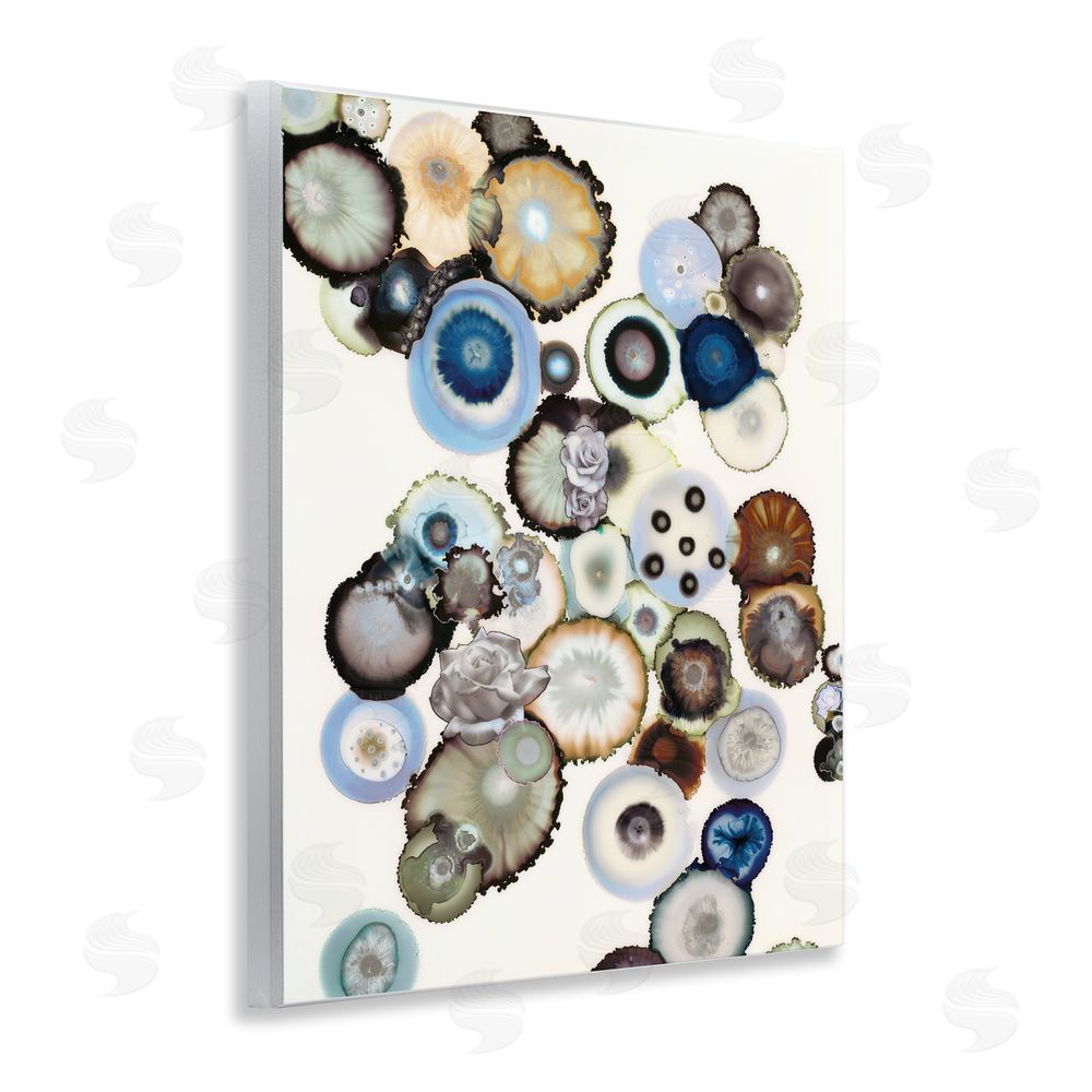 Laura Van Horne Clustered Geodes and Roses Wooden Wall Plaque Art Print