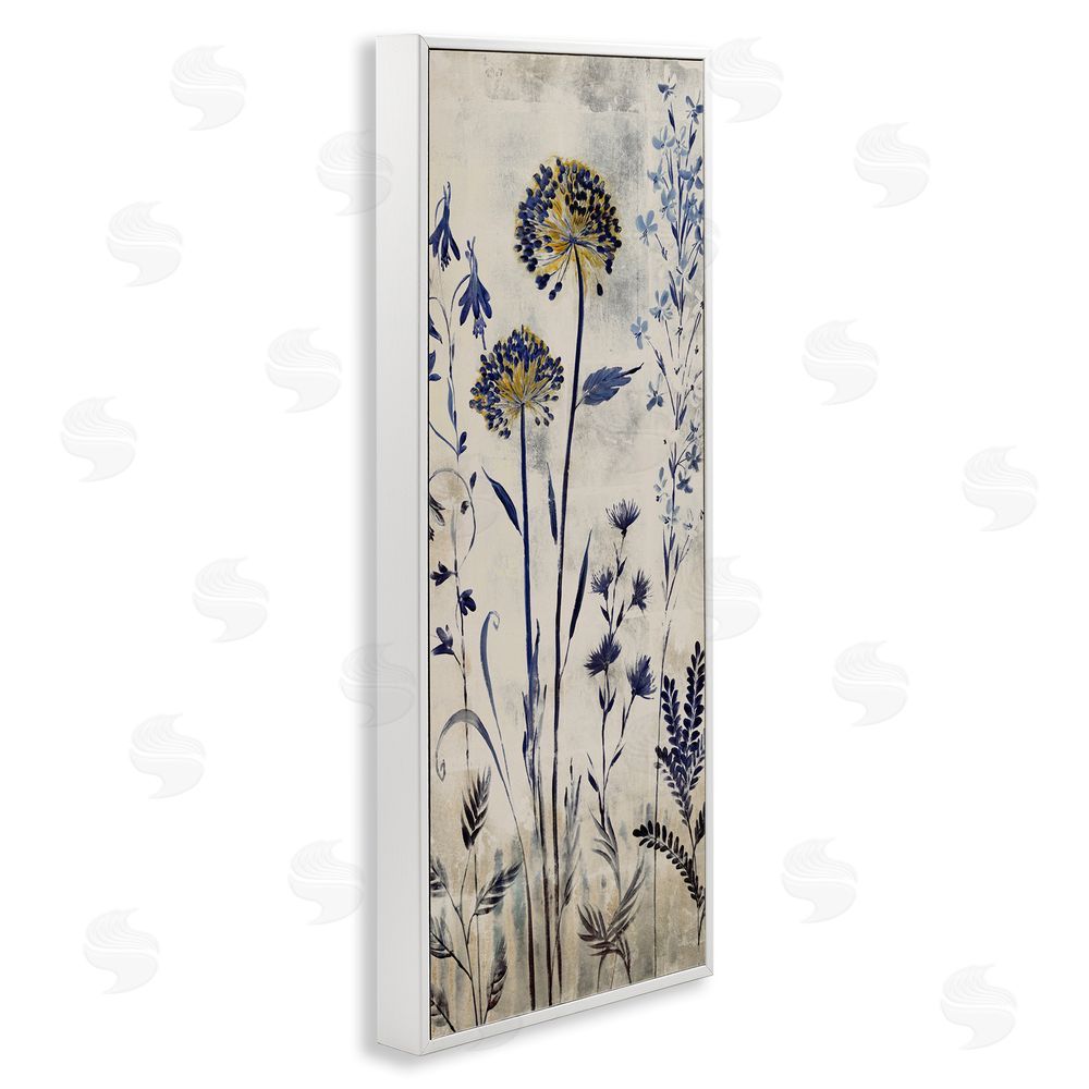 Liz Jardine Blue Allium Botanical Blooms White Framed Giclee Wall Art Print