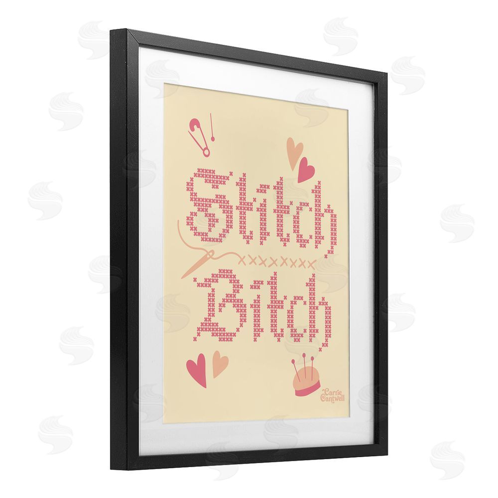 Carrie Cantwell Stitch B*tch Embroidery Craft Black Framed Print Under Glass Wall Art