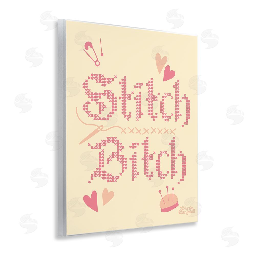 Carrie Cantwell Stitch B*tch Embroidery Craft Wooden Wall Plaque Art Print