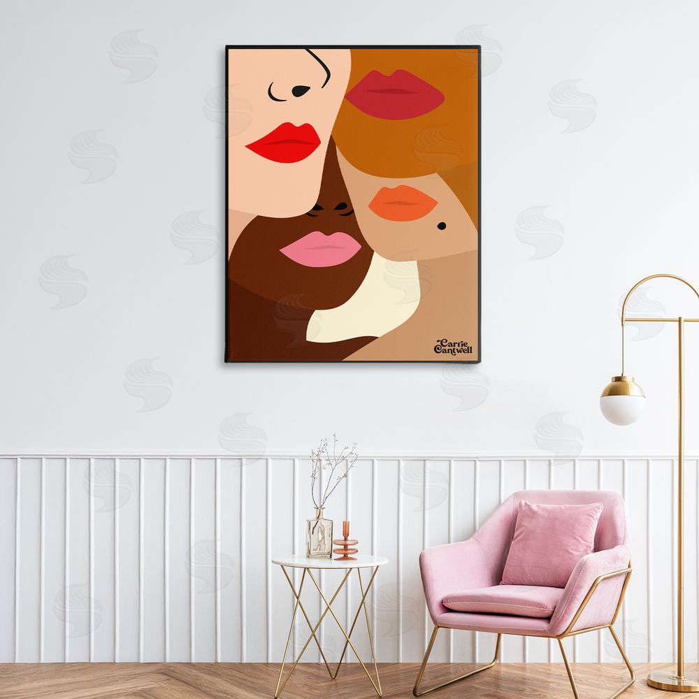 Carrie Cantwell Many Faces of Women Stretched Canvas Wall Art Print in Room