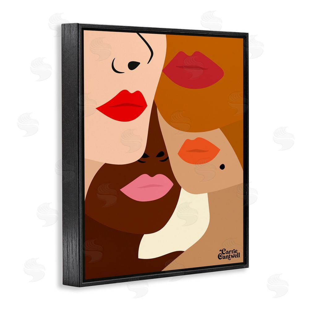Carrie Cantwell Many Faces of Women Black Framed Giclee Print Wall Art