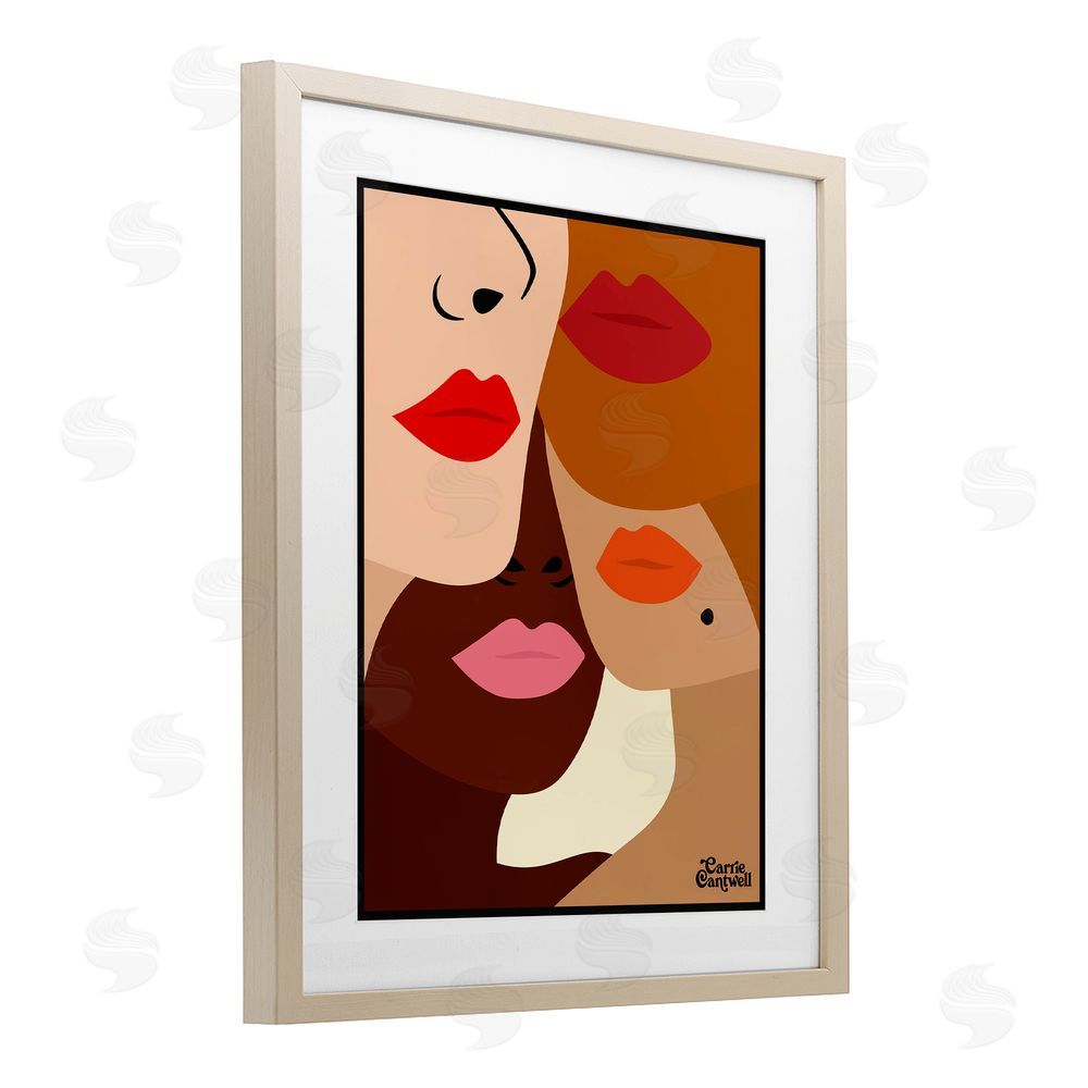 Carrie Cantwell Many Faces of Women Brown Framed Print Under Glass Wall Art