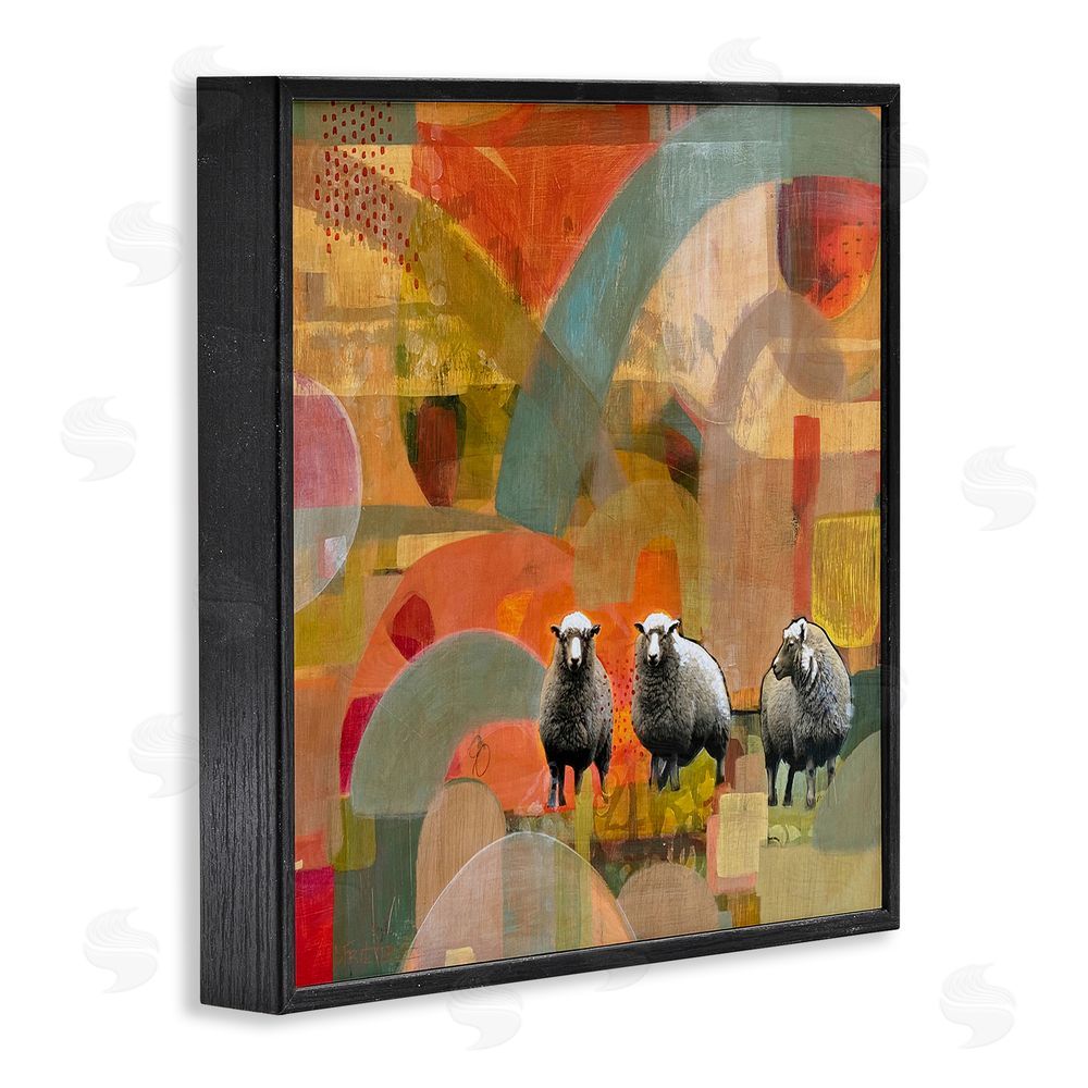 Dianna Fritzler Counting In My Sheep Black Framed Giclee Wall Art Print