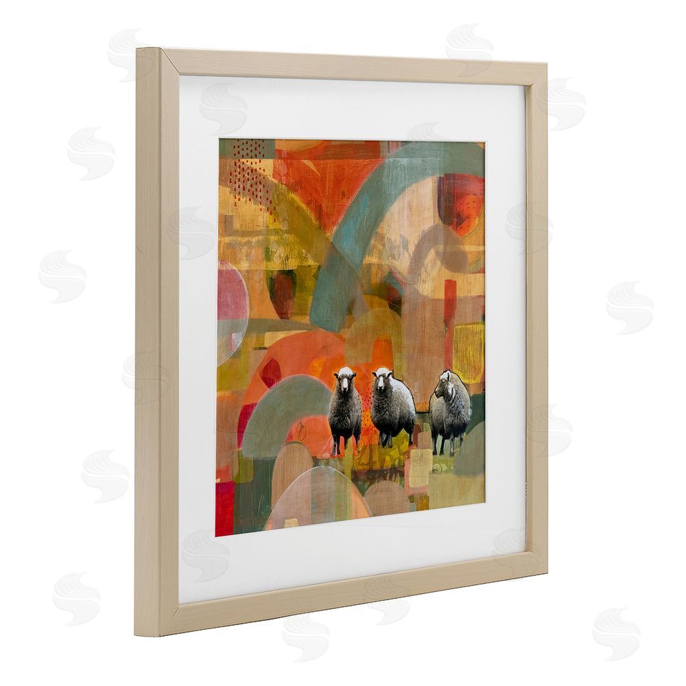 Dianna Fritzler Counting In My Sheep Brown Framed Print Under Glass Wall Art