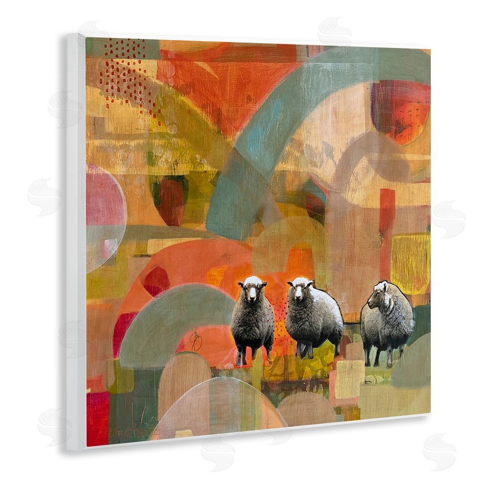 Dianna Fritzler Counting In My Sheep Wooden Wall Plaque Art Print