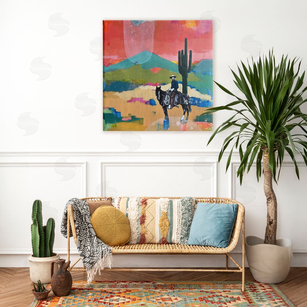Dianna Fritzler I Used To Be A Cowboy Stretched Canvas Wall Art in Room