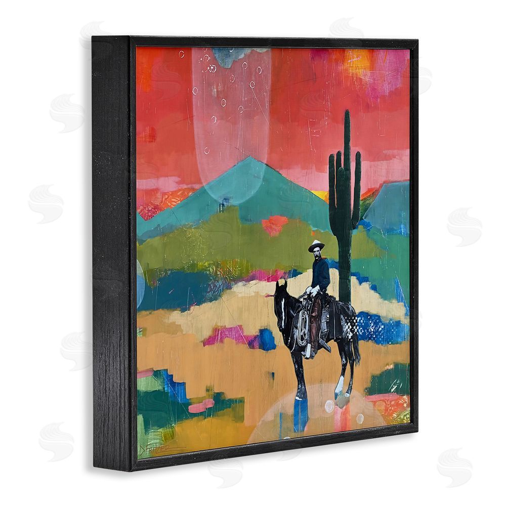 Dianna Fritzler I Used To Be A Cowboy Black Framed Giclee Wall Art Print