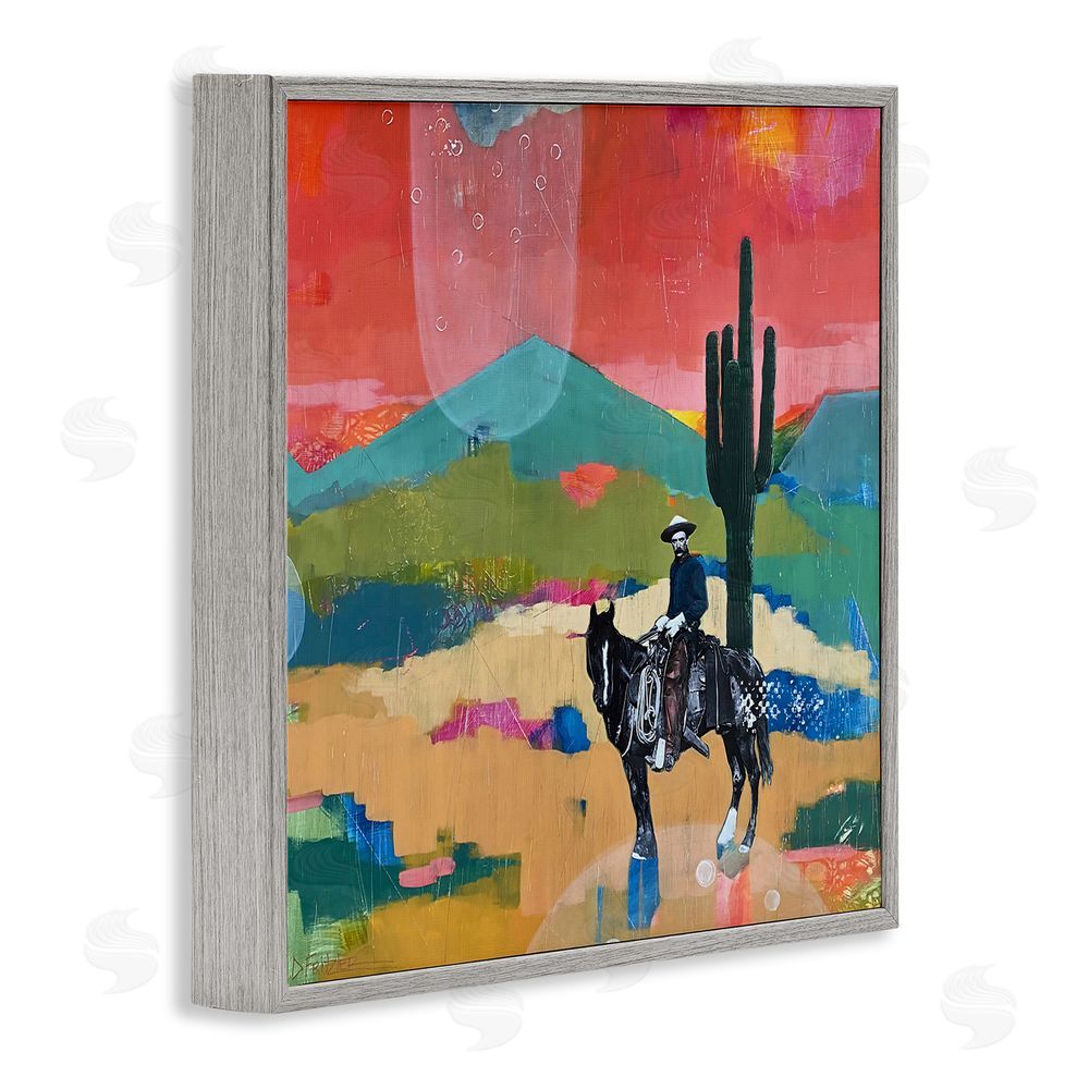 Dianna Fritzler I Used To Be A Cowboy Gray Framed Giclee Wall Art Print