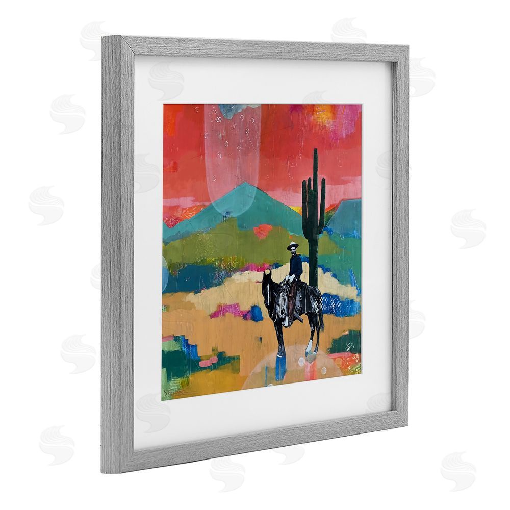 Dianna Fritzler I Used To Be A Cowboy Gray Framed Print Under Glass Wall Art