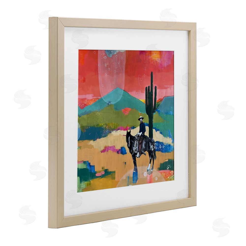 Dianna Fritzler I Used To Be A Cowboy Brown Framed Print Under Glass Wall Art