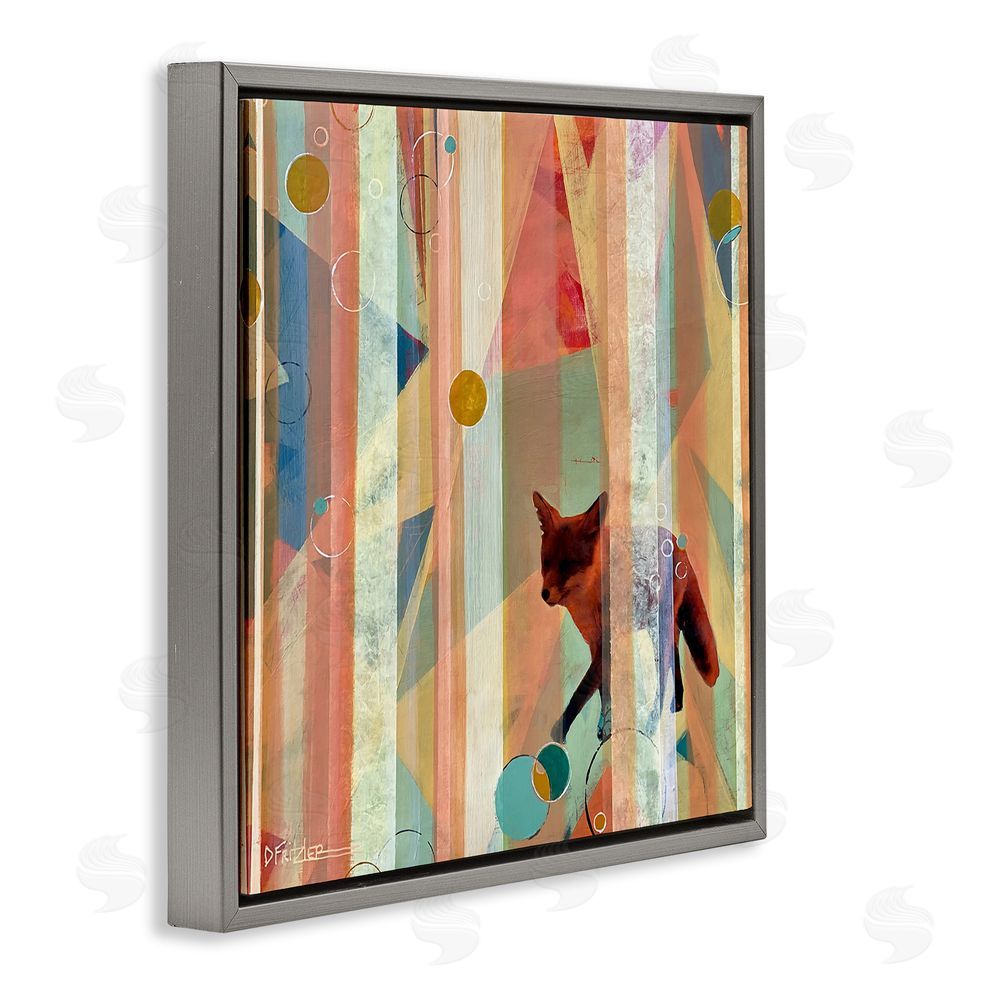 Dianna Fritzler Making My Move Fox Gray Floating Frame Canvas Wall Art Print