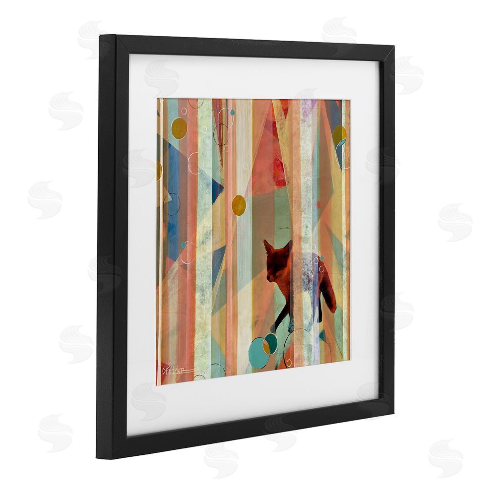 Dianna Fritzler Making My Move Fox Black Framed Print Under Glass Wall Art