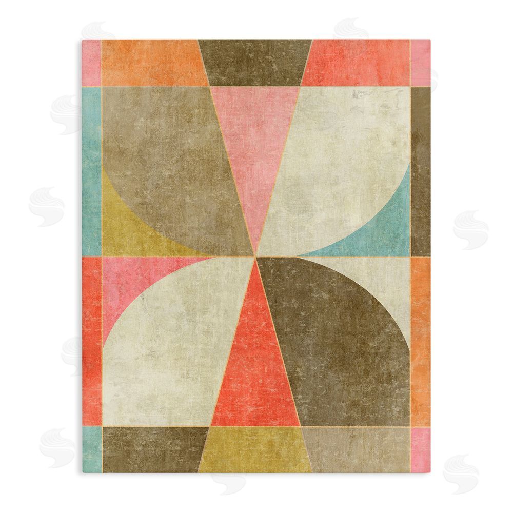 Suzanne Nicoll Pinwheel Symmetric Shapes Stretched Canvas Wall Art Print