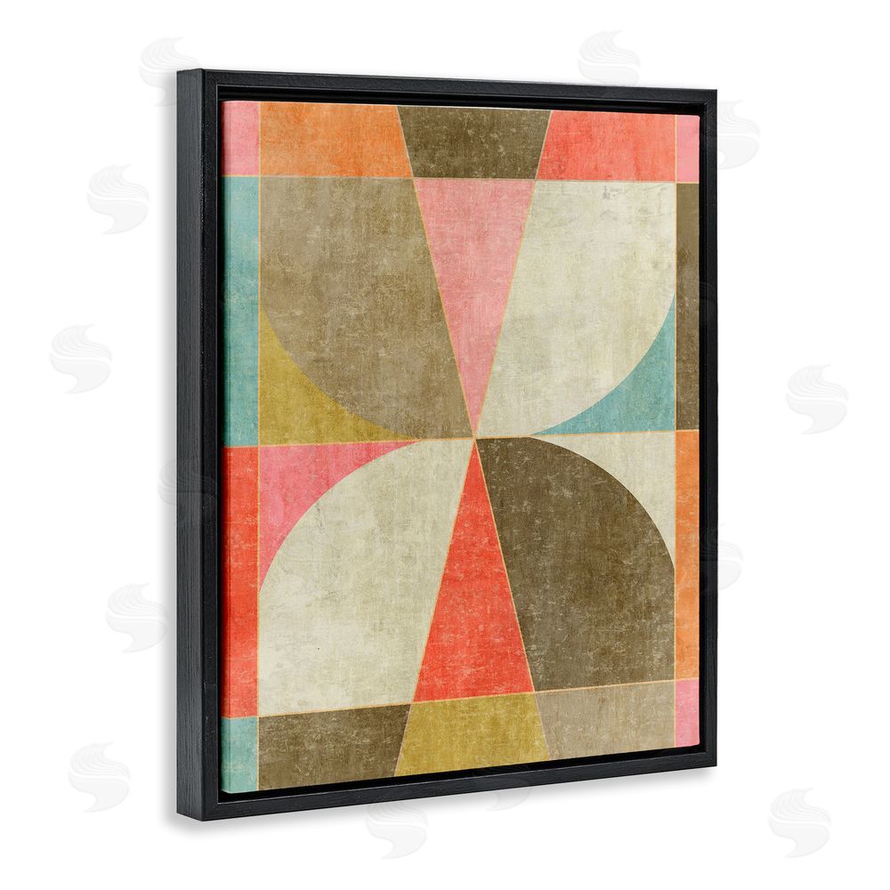Suzanne Nicoll Pinwheel Symmetric Shapes Black Floating Frame Canvas Wall Art Print