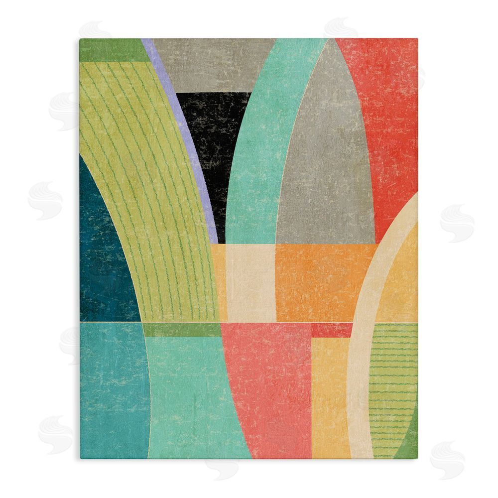 Suzanne Nicoll Retro Geometric Archways Stretched Canvas Wall Art Print